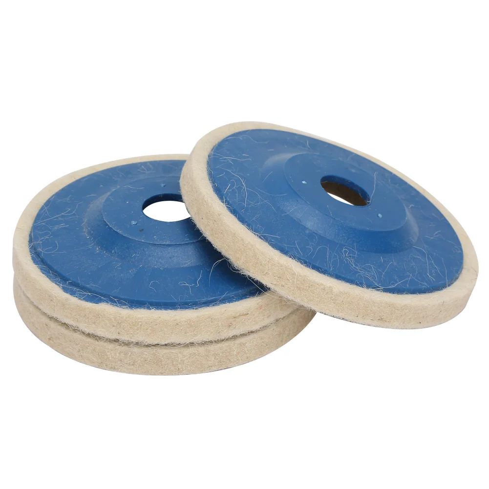 3PCS 4 Inch Schuine Wol Polijstschijf 100x8x16mm Wol Polijstpad Schijf Vilt Schijf voor Hoekslijper Polijsten