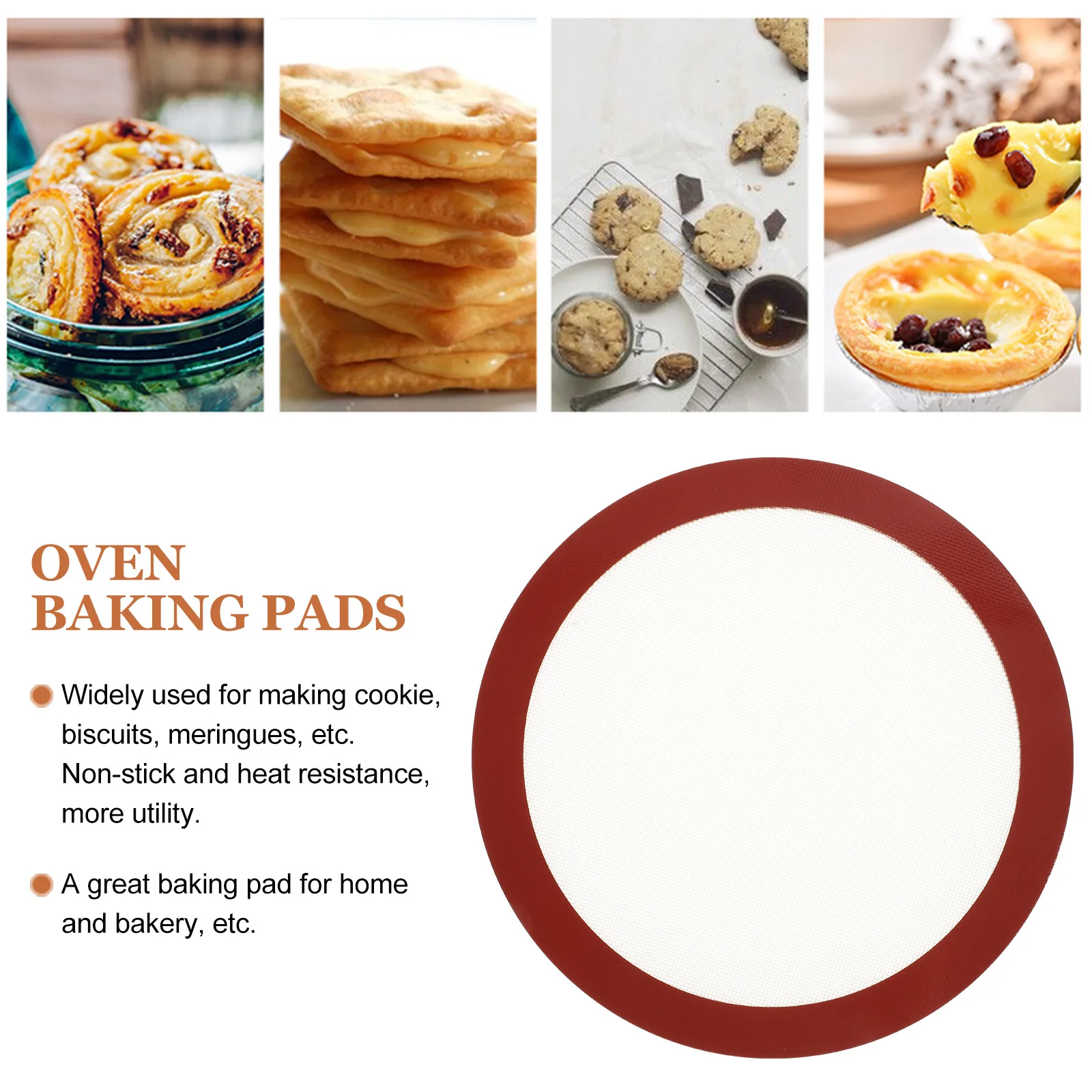 

Non-Stick Silicone Baking Pad 308Mm Heatproof Liner for Oven Use Cookie Biscuit Meringue Making Easy to Clean Store