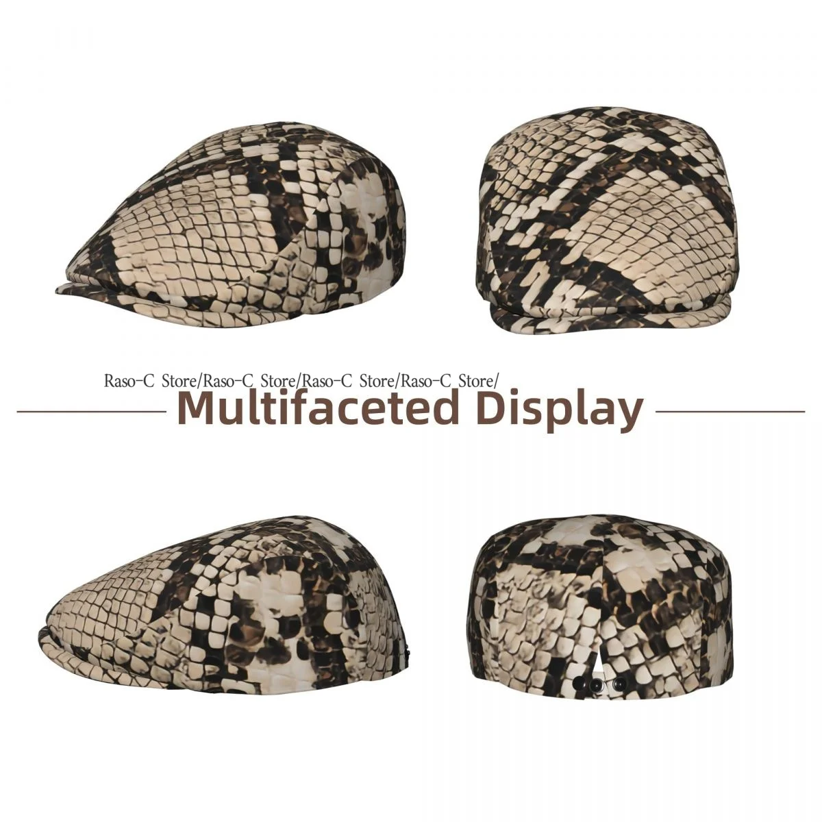 Snake Skin Texture Men Women Newsboy Cap Classic Forward Hat Ivy Flat Cap Daily Hat