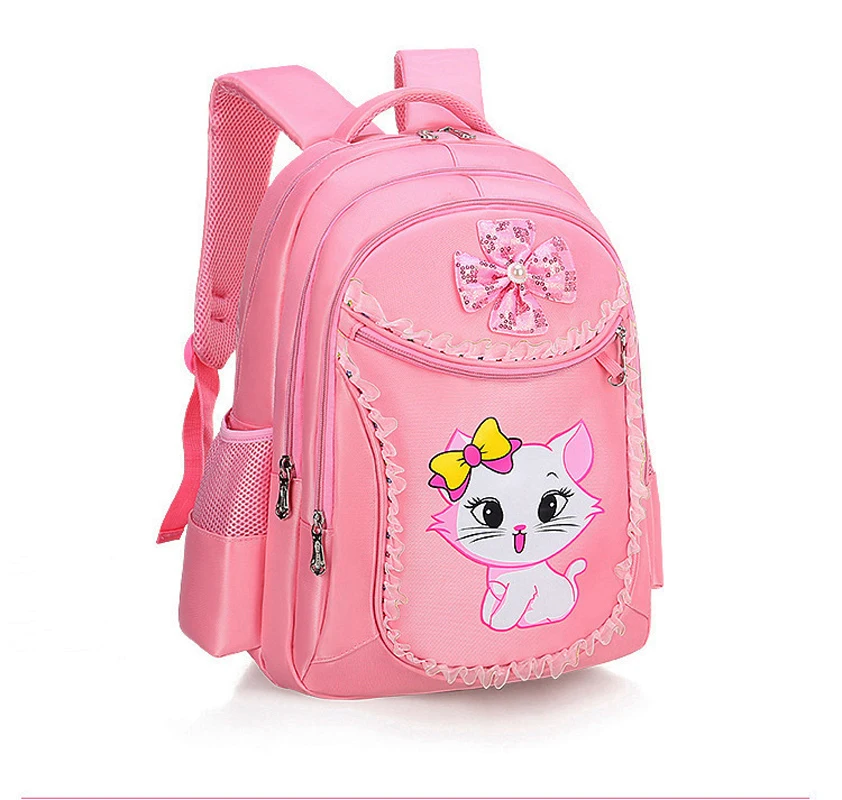 3PCS Kid Backpack For Girls Cartoon Cat Bowknot Children Lovely Bookbag with Lunch Box Schoolbag Gift Girl Backpack Waterproof