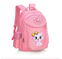 Mochila rosa de gato para niños y niñas, bolso escolar con lazo, mochila de dibujos animados, bonita mochila de princesa para guardería, escuela primaria