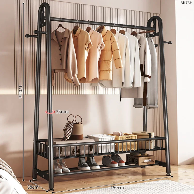 Rack Aesthetic Clothes Rack Shelfs Wheels Entrance Garmentg Coat Clothes Rack Balcony Drying Boy Arara De Roupa Furniture image 6