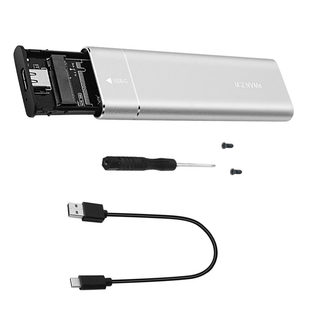 محول Nvme M2 SSD الضميمة USB 3.1 Type-C بروتوكول خارجي M وB&M يدعم مفاتيح إيثرنت الرسومات الفضية