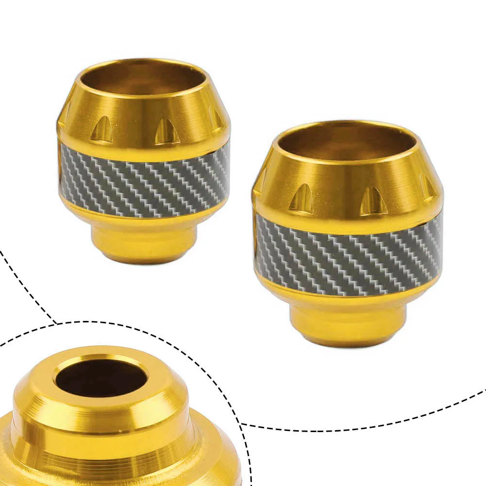 Motorcycle Front Fork Frame Crash Sliders Wheel Falling Protection Protector 2Pcs For Universal Scooters Motorbikes Moped  Gold