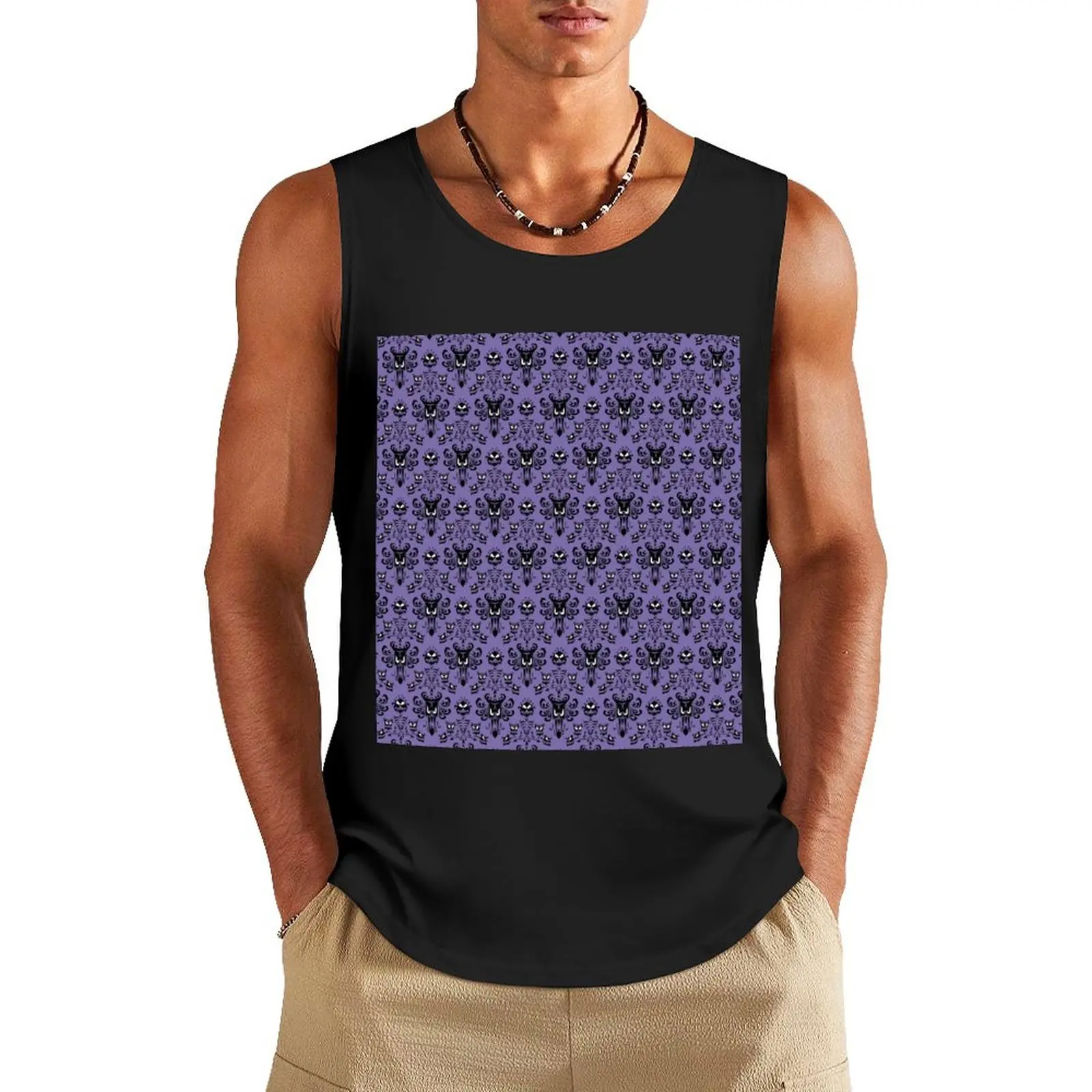 

Haunted Mansion Wallpaper (Tile) Tank Top Vest gym clothing men Working vest