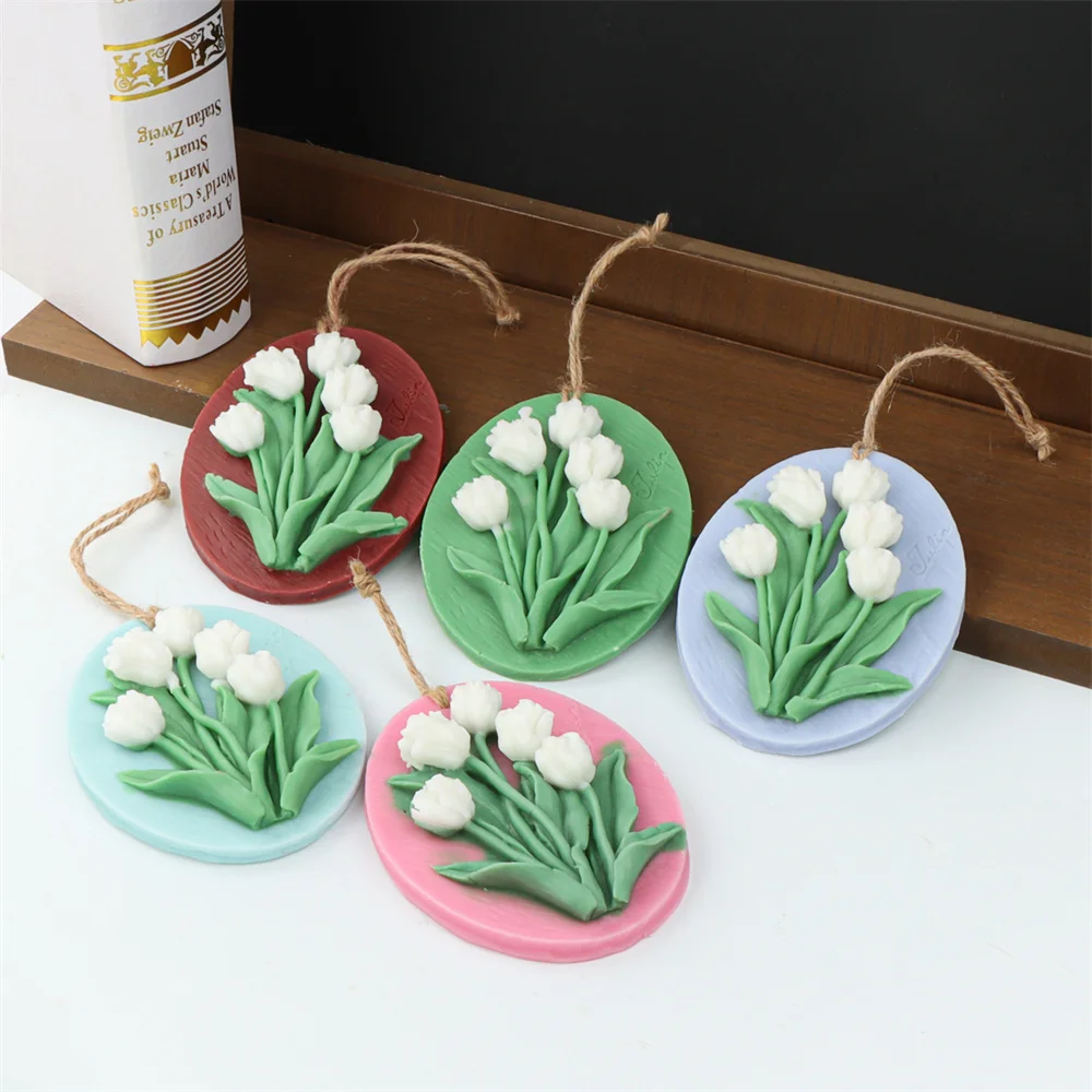 Elegant Decor Home Style Bell Orchids Candle Mold Lily Valley Aroma Tablet Mould DIY Make Scattered Incense Soap Ornaments Gifts