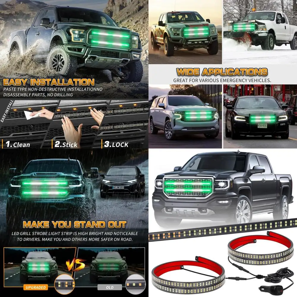 

30 двойных зеленых и белых светодиодных аварийных фонарей для гриля, 360-светодиодные сигнальные огни безопасности для задней двери грузовика/заднего окна для буксировочных грузовиков