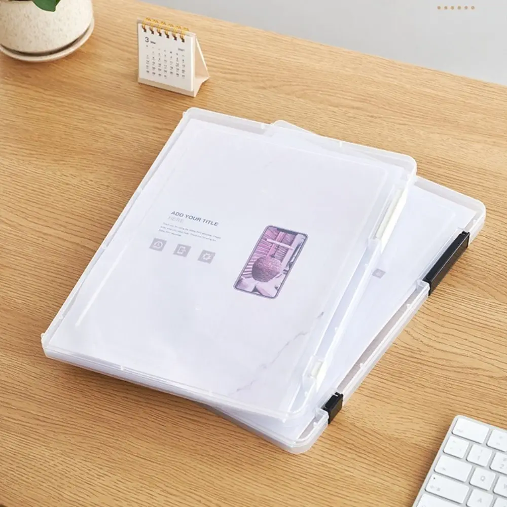 Document Case Transparent A4 File Box Durable Portable a5 Organize The Box Simple Folder a4 File Storage Box Desk Organization