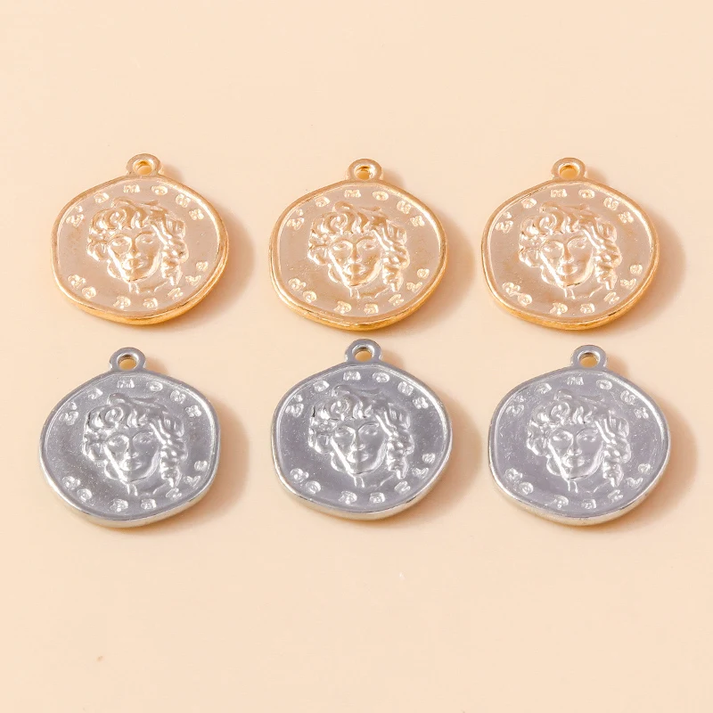 Leslie 10 Stück/Set 19*22mm Trendige Geschnitzte L'amour De Paris Porträt-Anhänger für Armbänder Halsketten DIY Legierungs-Münzanhänger Zubehör – Detail 4