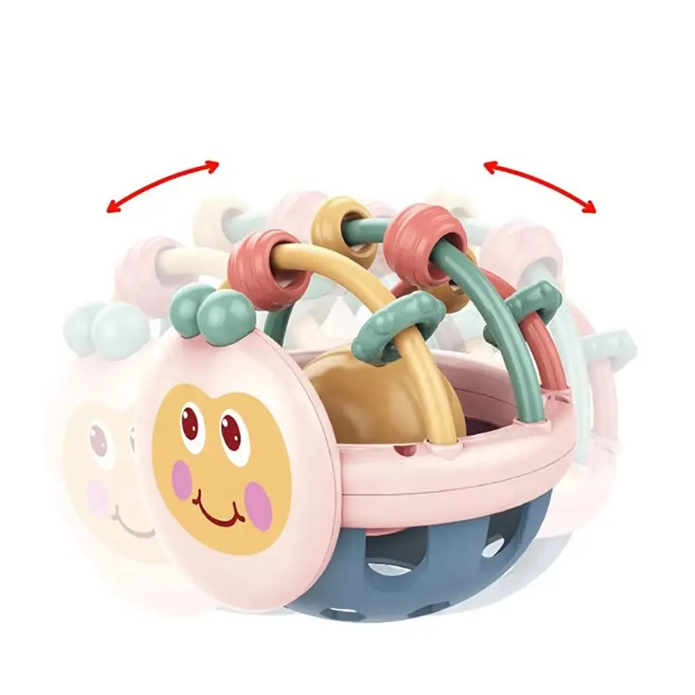 1 Uds. Juguetes de dentición suaves duraderos con forma de abeja para recién nacidos, desarrollo educativo temprano, campana de mano infantil, bola de agarre manual táctil de plástico