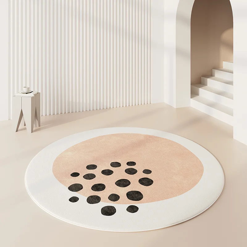 Minimalist Abstract Mat Rug Round Mat Crescent Moon Graphic Chic Home Decor Ornament for Indoor Living Room Home Interior Decor