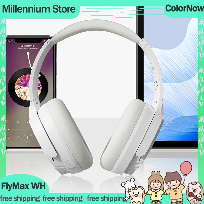 

ColorNow FlyMax WH Headphone Bluetooth Wireless Earphones Active Noise Reduction ANC Headphone Dynamic Lightweight Headsets Gift