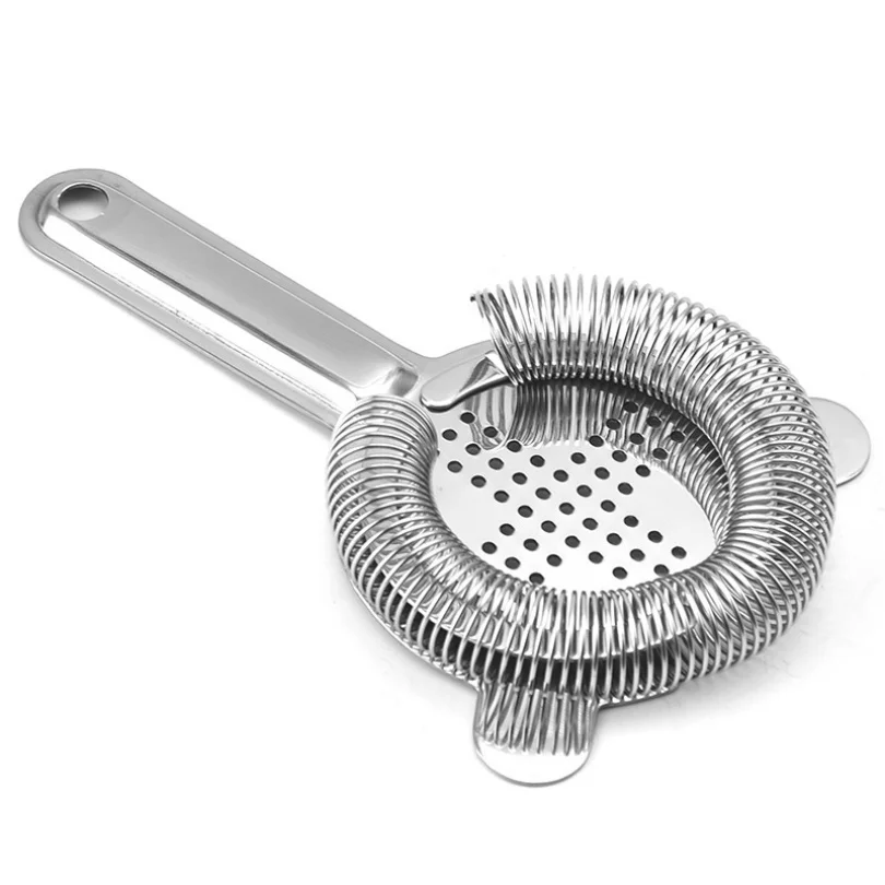 

304 Stainless Steel Cross Bar Tool Drink Strainer for Bartenders with 2mm Filtering Fine Hole Bar Strainer