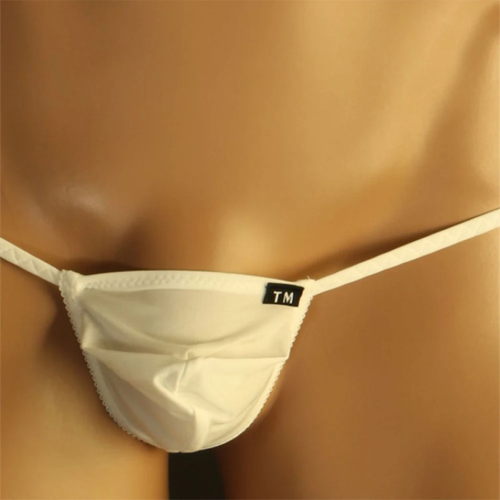 

Fashion Hot Sale Men Underwear T-back Bikini Thong Breathable Briefs Bulge Pouch Ice Silk Lingerie Low Waist M~2XL