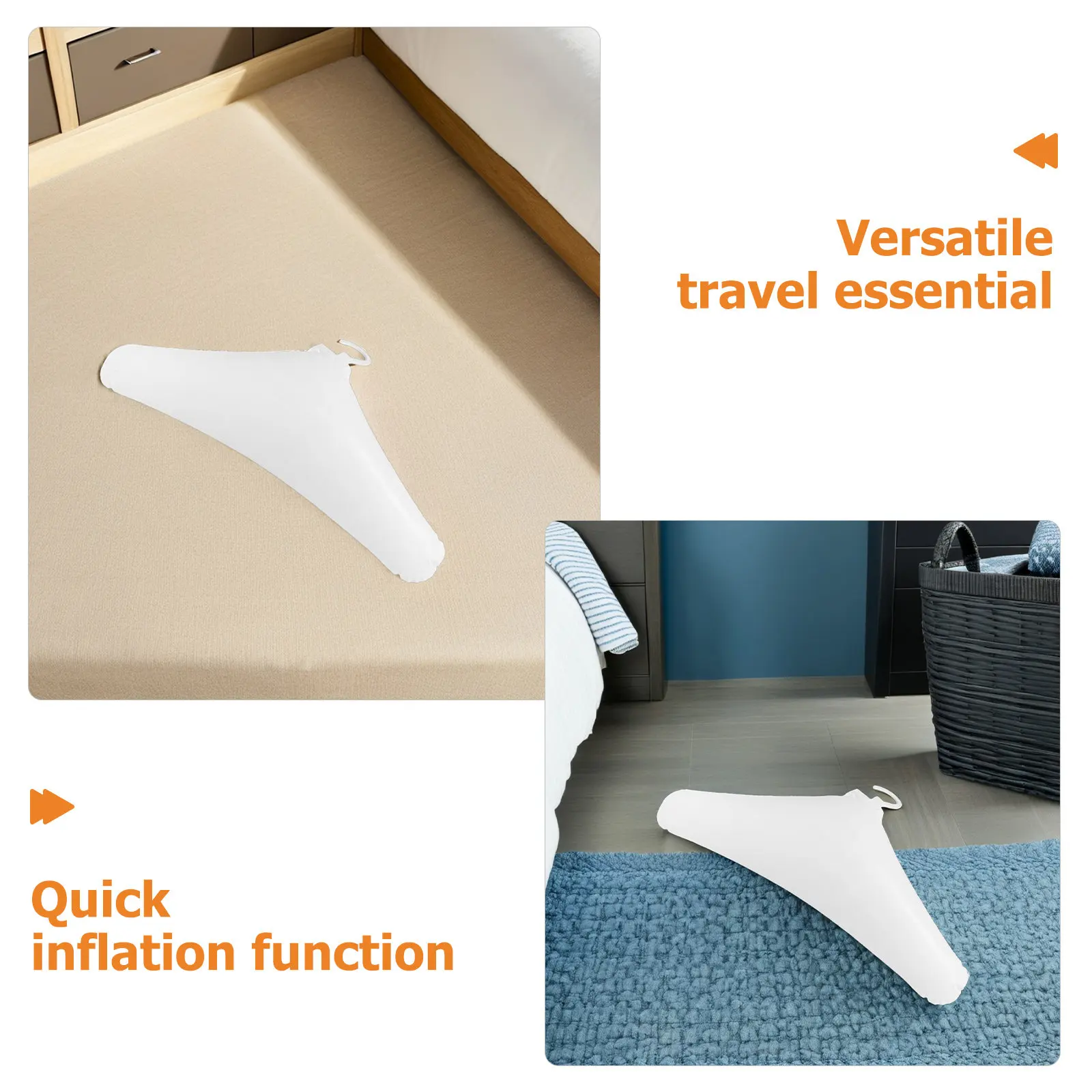 2Pcs Portable Inflatable Foldable Travel Clothes Hangers Nonslip Hook Plastic Compact Drying Rack Cruise Camping Suit Dress