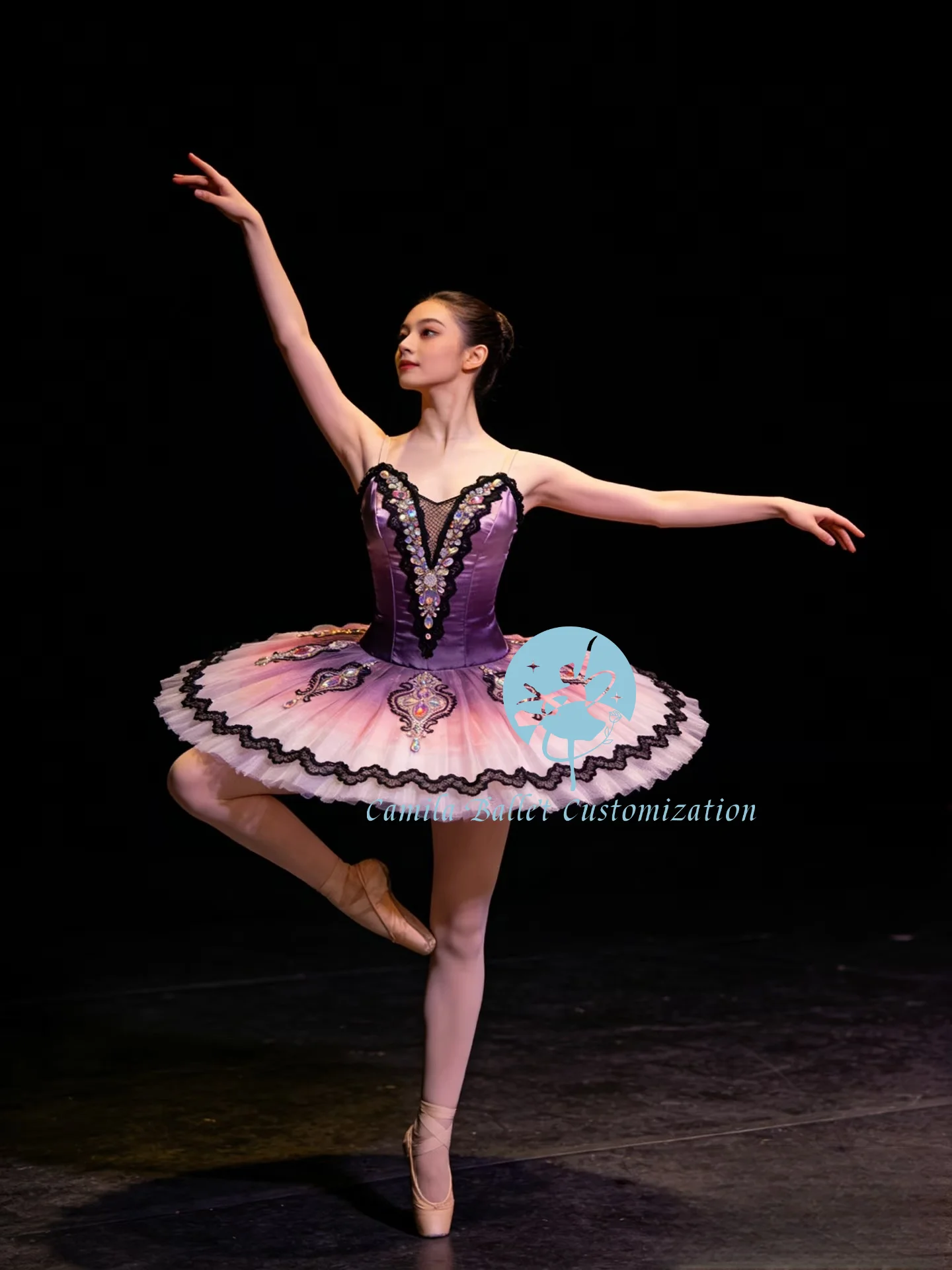

2026 New Purple Gradient Pharaoh’s Daughter Don Quixote Ballet Competition Performance TUTU Skirt for Adults and Children