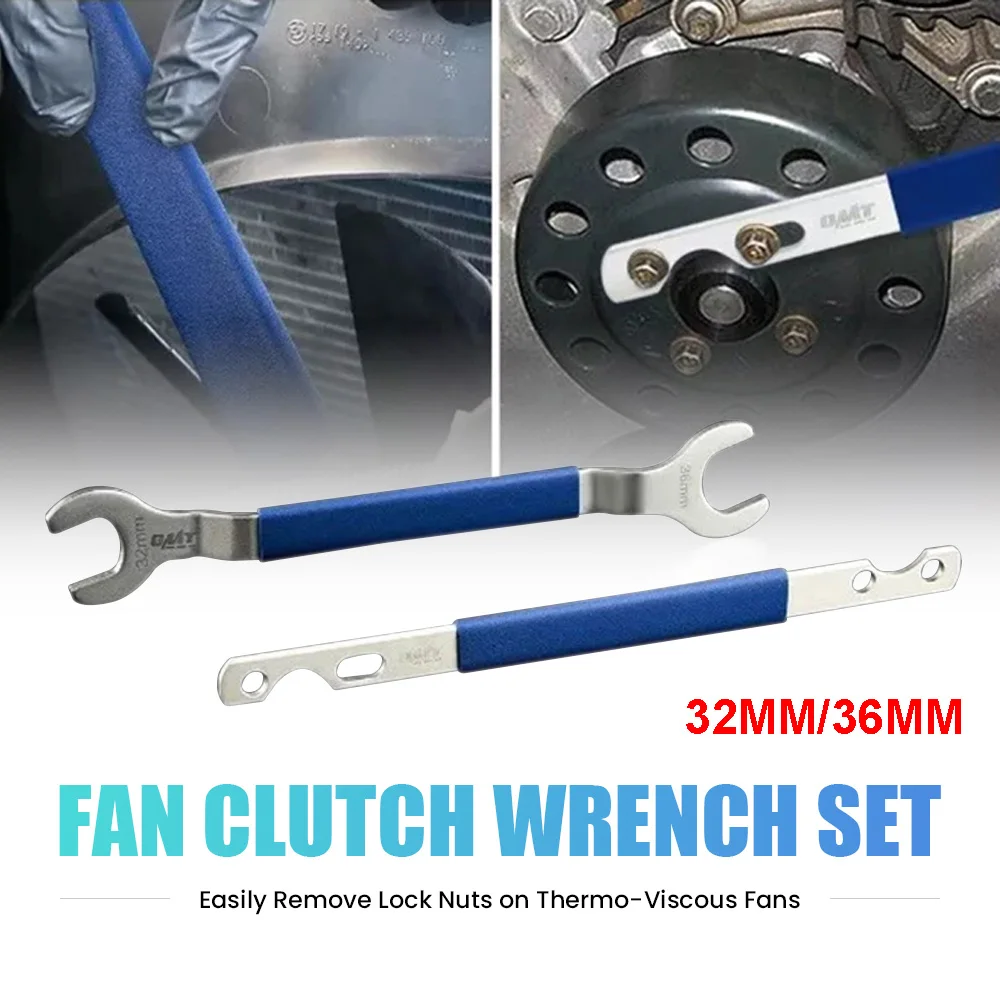 

2-Pack Fan Clutch Nut Wrench and Clutch Bracket Removal Tool Kit, 32mm 36mm Fan Clutch Wrench Replacement for BMW Benz