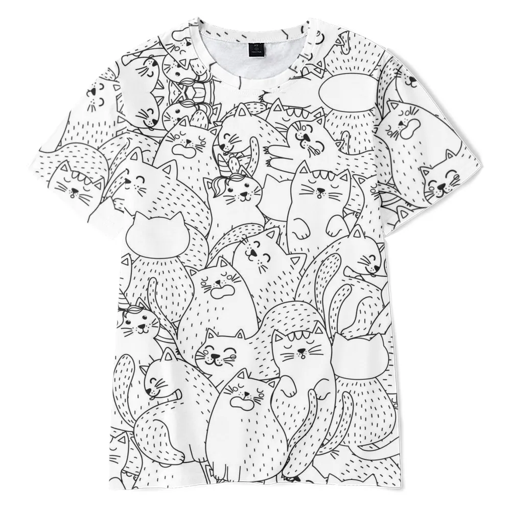 

2022 new men's casual breathable Fashion Top T-shirt Custom Hip Hop business round neck short sleeve T-shirt Cat