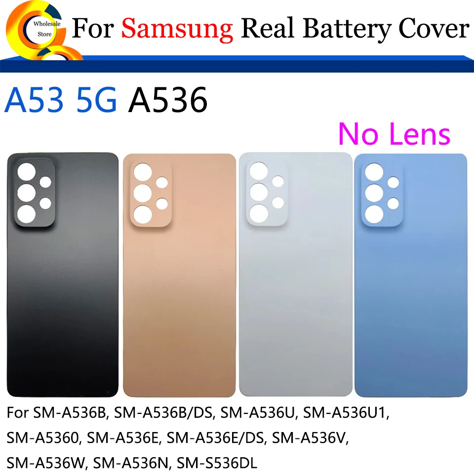 10Pcs/Lot For Samsung Galaxy A53 5G A536 Housing Back Battery Cover Case Rear Door With Lens