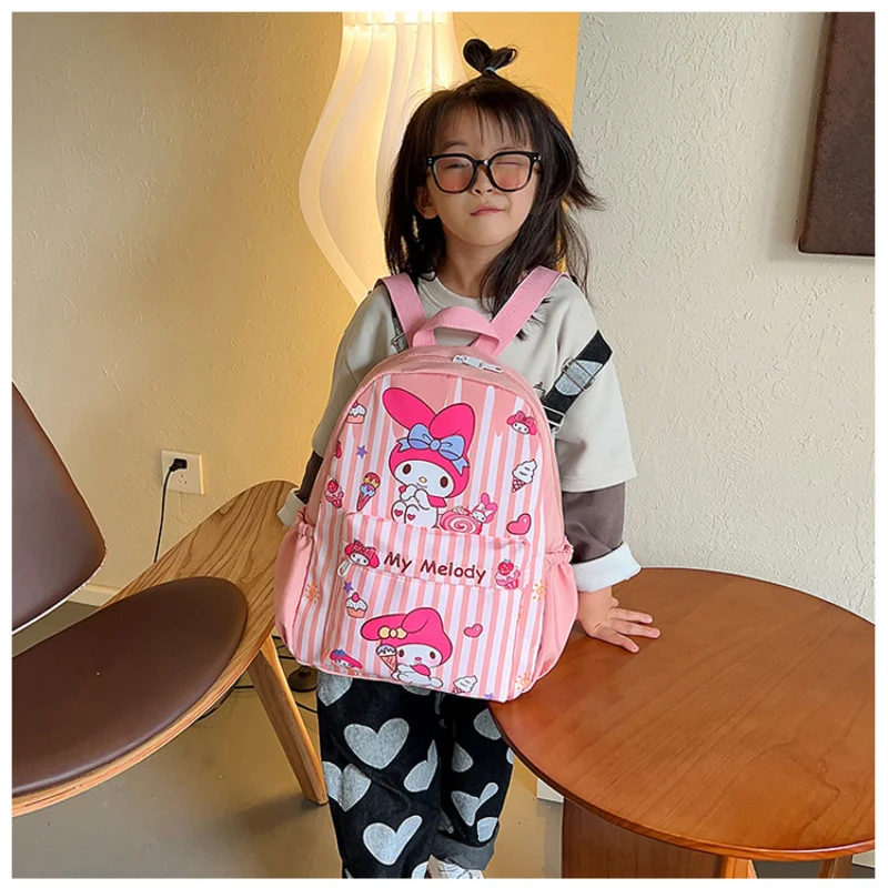 Sanrio hello kitty dos desenhos animados bonito mochila infantil kulomi impresso maré legal grande capacidade náilon estudante saco de escola meninas