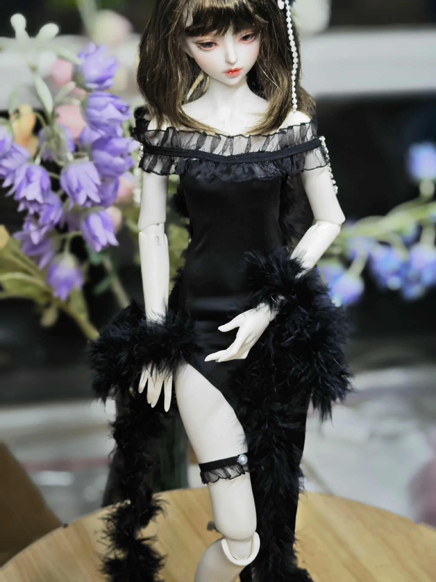 Clothes for doll sexy dress in black and white 1/3 1/4 BJD skirts free shipping