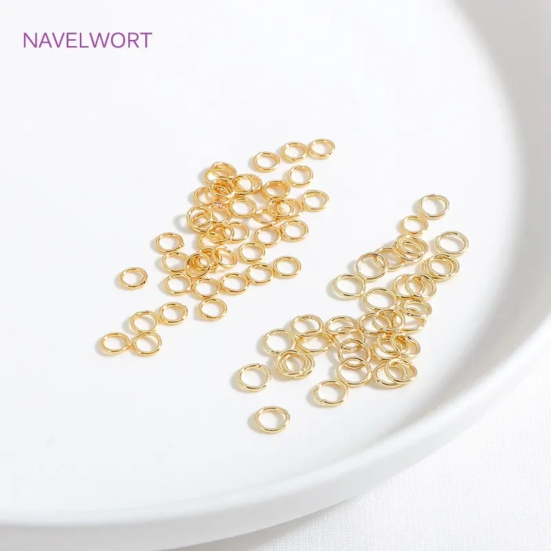 14K/18K Gold Plated Soldered Closed Ring Connector Jump Rings For DIY Jewelry Making Supplies Wholesale