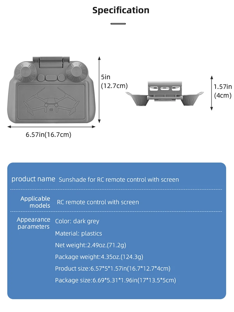 BRDRC Sonnenschutz-Schutzhülle für DJI Mini 3 Pro/Mavic 3, Displayschutzfolie, kratzfeste Sonnenblende für DJI RC-Zubehör. – Detail 12