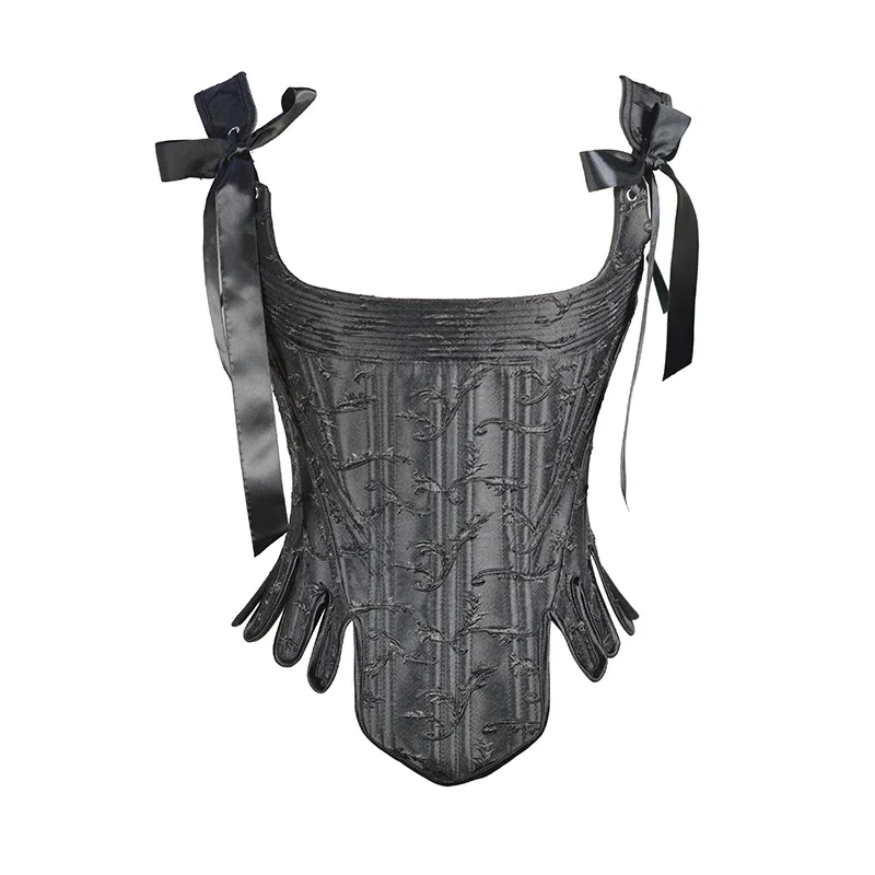 

Women Fancy Corset Wasit Trainer Vintage Floral Bodice Female Crops Lace Up Boned Shaping Tops Petal Bustier