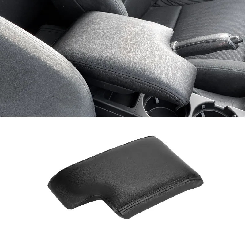 For BMW 3 Series E46 1998 - 2005 Car Microfiber Leather Interior Center Console Lid Armrest Box Cover Protective Trim Black