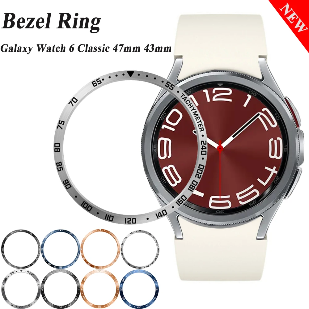 Anillos de bisel para Samsung Galaxy Watch 6 Classic, 43mm, 47mm, parachoques, cubierta de acero inoxidable, reloj 6 Classic 47, protección antiarañazos
