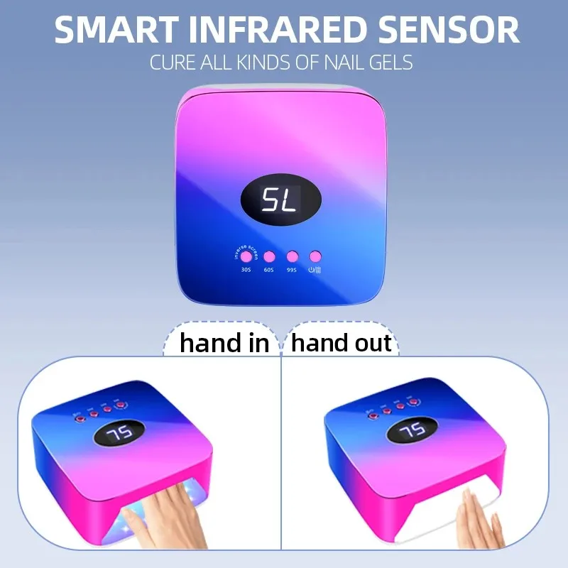 Lámpara de uñas recargable de 30 LED, secador de uñas inalámbrico, luz UV para uñas, máquina secadora de esmalte de Gel inalámbrica con Sensor automático