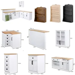 Muebles en miniatura para casa de muñecas Bjd a escala 1/6, estante de madera, armario para fregadero, barra para Operador, accesorio de cocina para casa de muñecas