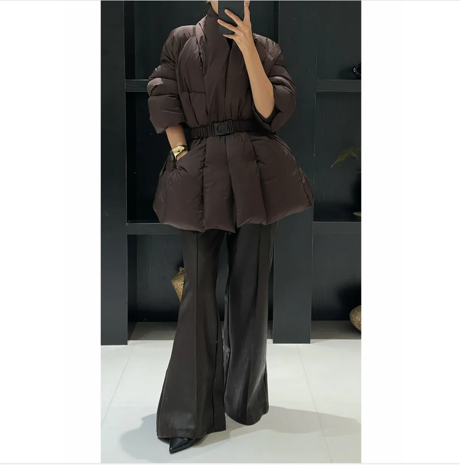 

Thickened Cotton Jacket Women's Korean Style Casual Versatile Bread Style Coat Trendy High Aesthetic Value Belted Outerwear