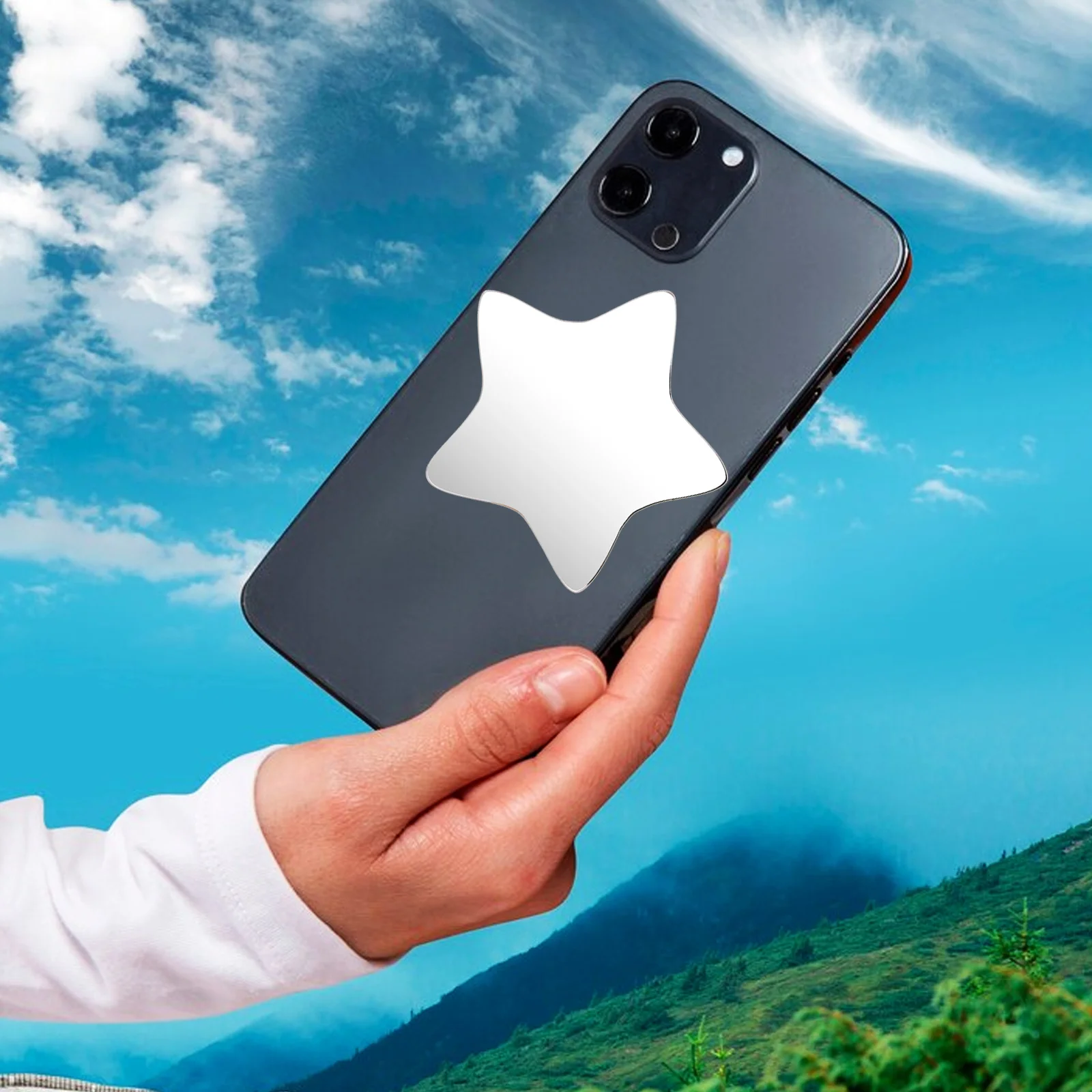 5 pçs espelho de telefone adesivo auto adesivo mini redondo portátil espelho de maquiagem para smartphone caso viagem trabalho uso para caso de telefone