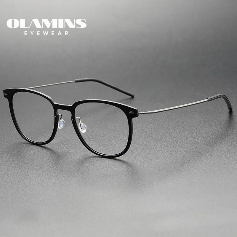 

OLAMINS​ Double Color Glasses Frame Fashion Clear Anti-Blue Light Eyewear Cat Eyeglasses Optical Frames Computer Glasses 6549