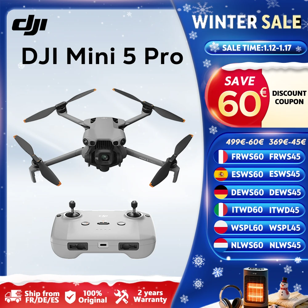 【DJI】DJI Mini 5 Pro Drone ultra-léger et folk avec caméra 1 pouce-CMOS détection d'obstacles omnidirectionnelle suivi d'activité 360 °