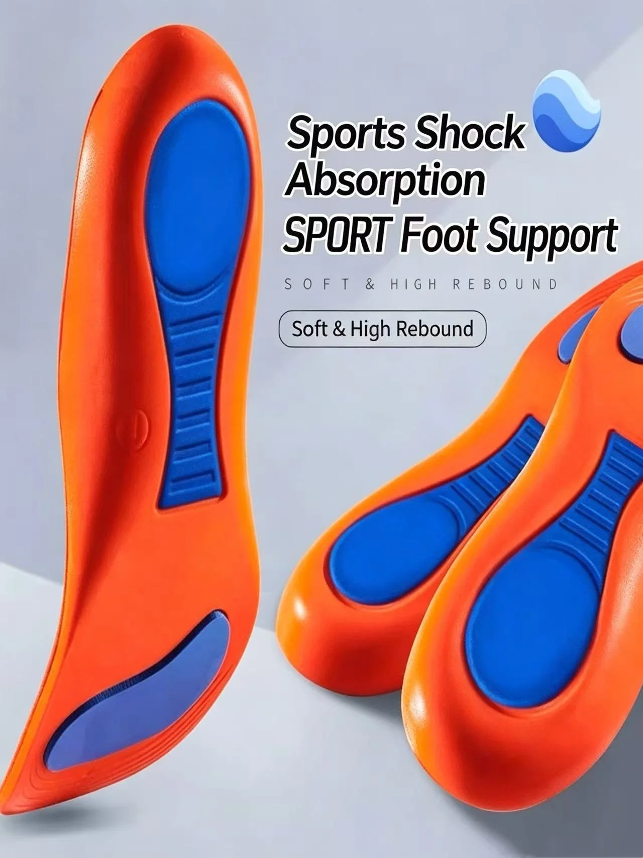 1 Pair Arch Support Elastic Sports Shoes Insoles, Breathable Running Shoe Pads for Men & Women