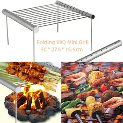 Portable BBQ Grill  Cooking Stainless Steel BBQ Grill Folding BBQ Mini Grill Barbecue Accessories For Home Park Pinic Outdoor Us