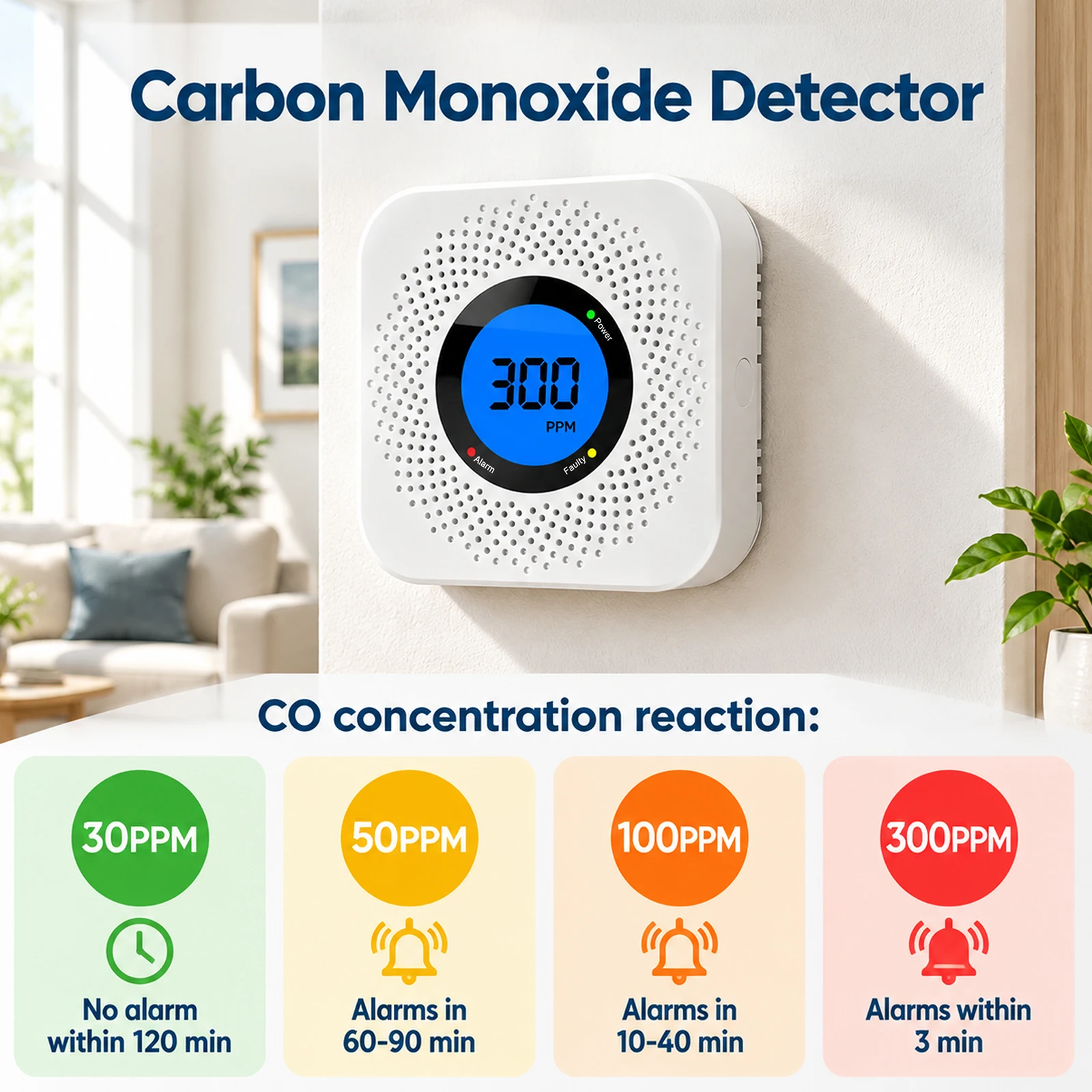 Carbon Monoxide Detector Combo - Detector autônomo de monóxido de carbono