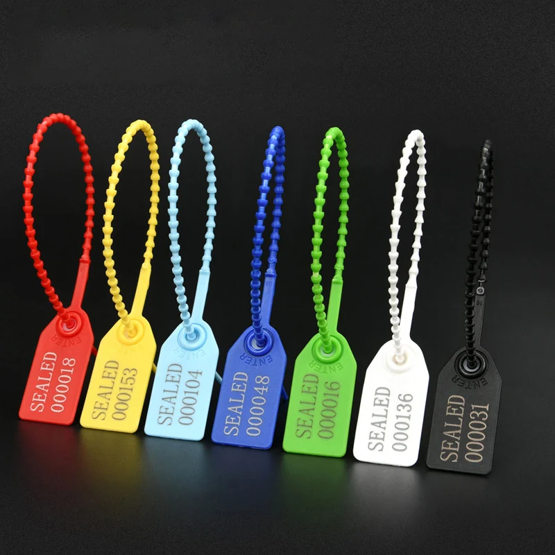 Tamper Proof Plastic Security Seal Custom Fire Extinguisher Tags Numbered Shipping Labels Clothes Shoes Personalized Tie 1000PCS