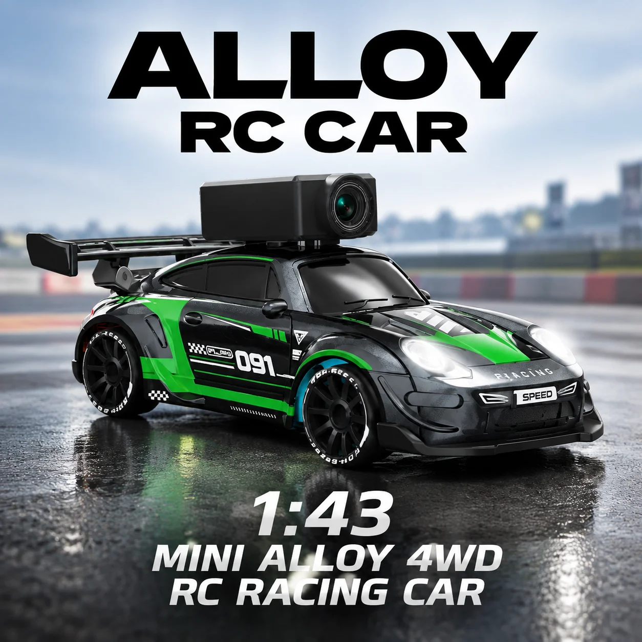 New Arrival 1:43 Full Proportional Alloy RC Drift Car, FPV Camera 4.3