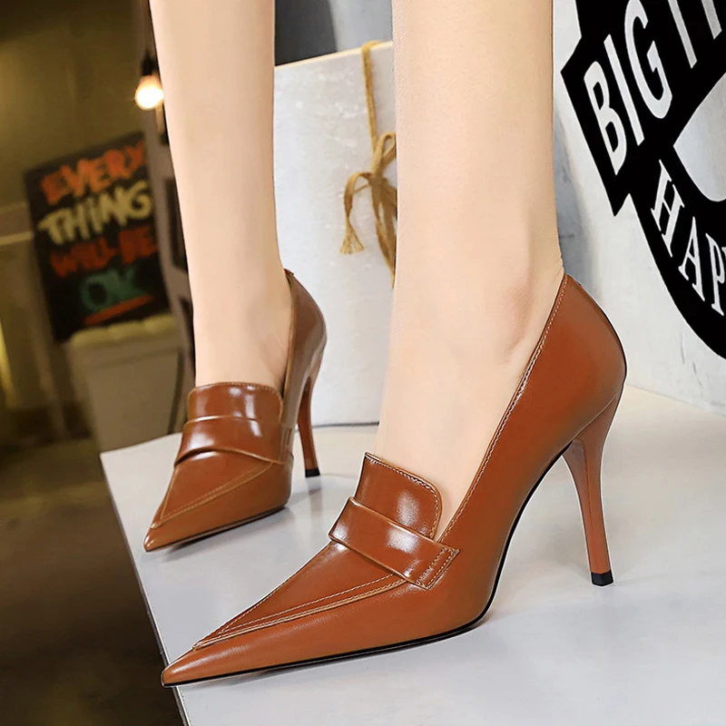 BIGTREE 2024 Spring Autumn Fashion Concise Pumps Women Thin Heels Pointed toe Head Party Shoes Zapatos De Mujer