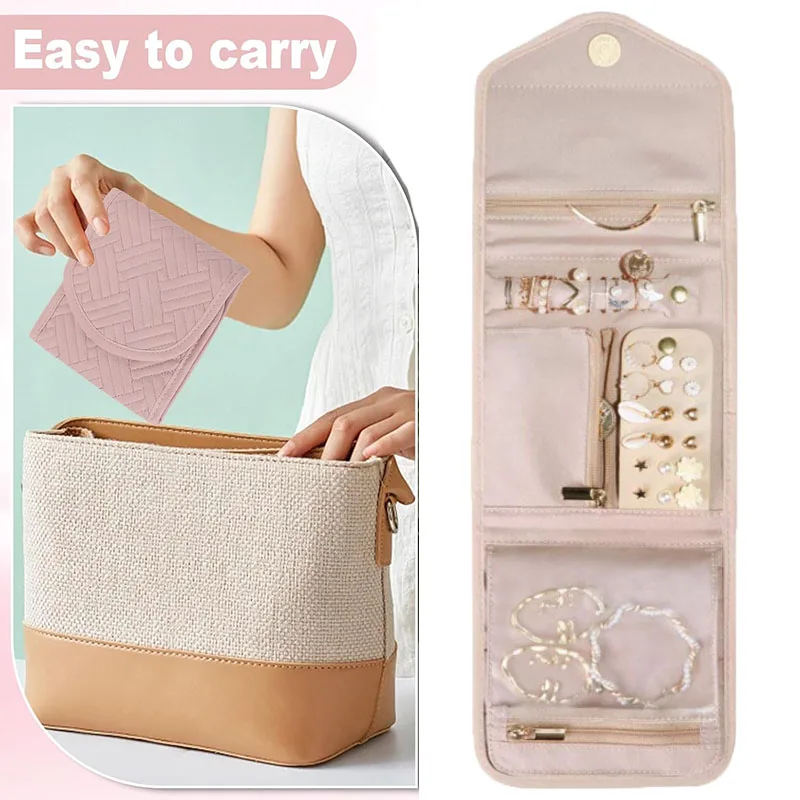 

Складной органайзер для украшений, удобная сумка для хранения ювелирных изделий, косметичка, дорожная сумка для демонстрации украшений, складная сумка для дома и путешествий
