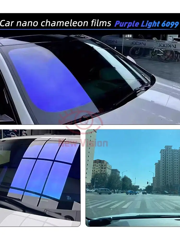 1mX5m Chameleon Blue Car Tint Film 60% Visible Light Auto Front Windshiled Window Foil Color Change Sun Solar Sticker Protector