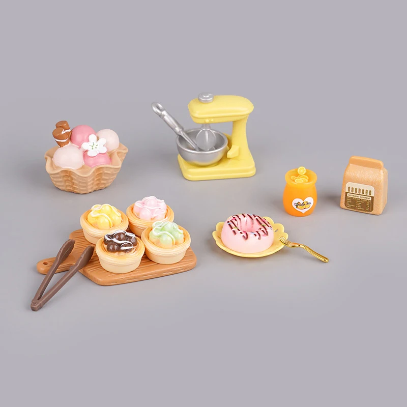 1:12 Dollhouse Dessert Tableware Baking Kit Dollhouse Simulation Miniature Kitchen Dessert Shop Food Decoration Pretend Play Toy