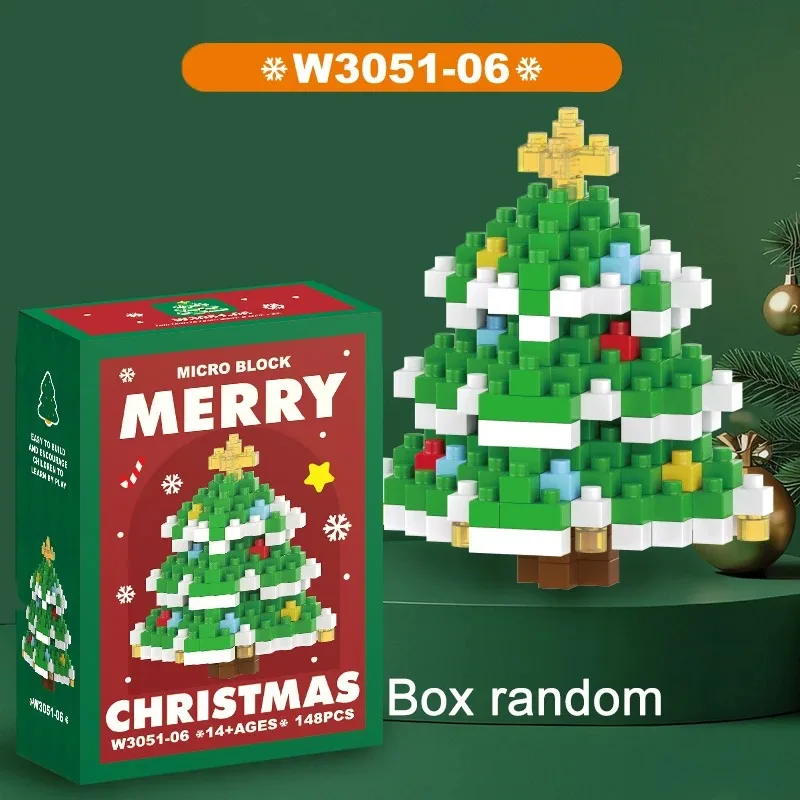 Kerstcadeaus Micro Bouwsteen Serie Kerstman Rendier Puzzel Assembleren Bakstenen Tafeldecoratie Speelgoed Kinderen