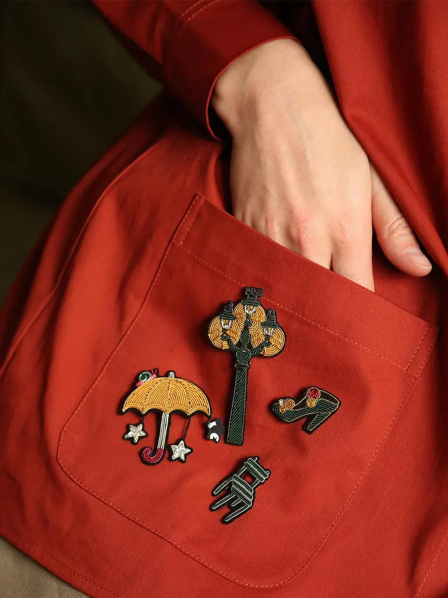 

Trendy brooch handmade embroidered badge creative high-end exquisite umbrella brooch accessory bag pin decoration