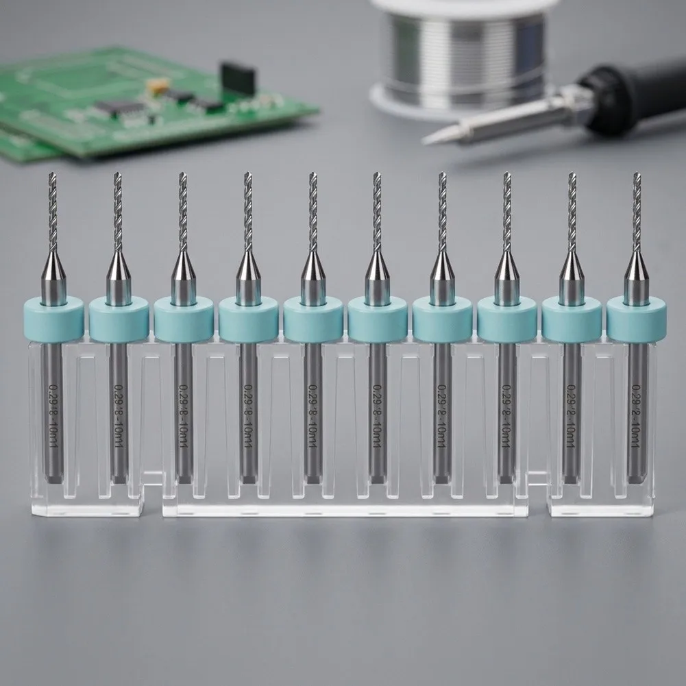 10PCS for carbide PCB Drill Bits Set for Metal Parts Processing and Circuit Board Work with Fine Grinding to Minimize Drill