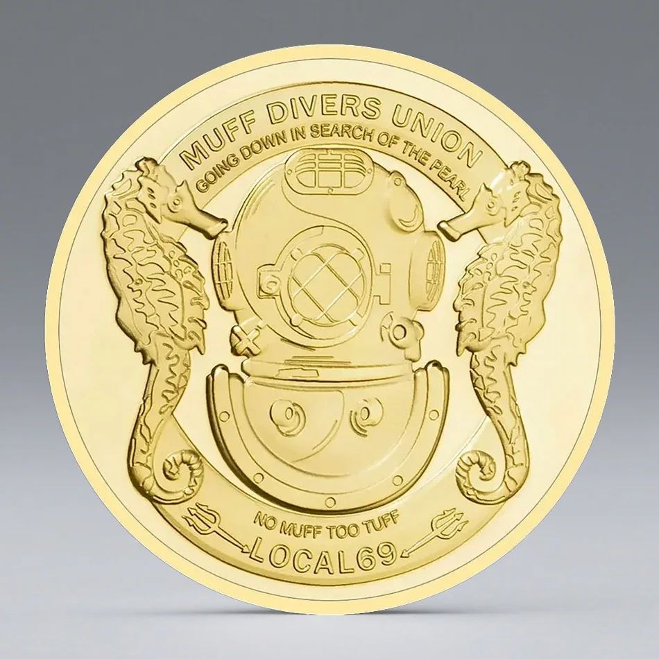 Muff Divers Union Wetter Is Better Mermaid Commemorative Coins Novelty Scuba Diving Humor Collectible Coin Gift for Divers