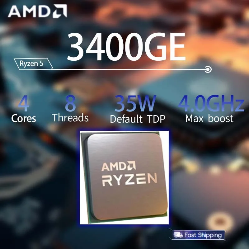

AMD Ryzen 5 3400GE CPU R5 3400GE 3.3GHz--4.0GHz 4-Cores 8-Threads L3=4M CPU Processor